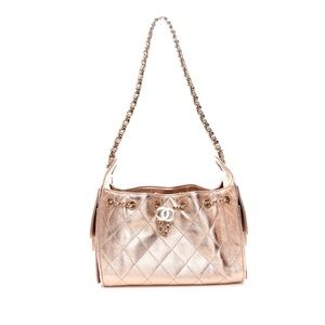 Fashion Lux Metallic Champagne Shoulder Bag